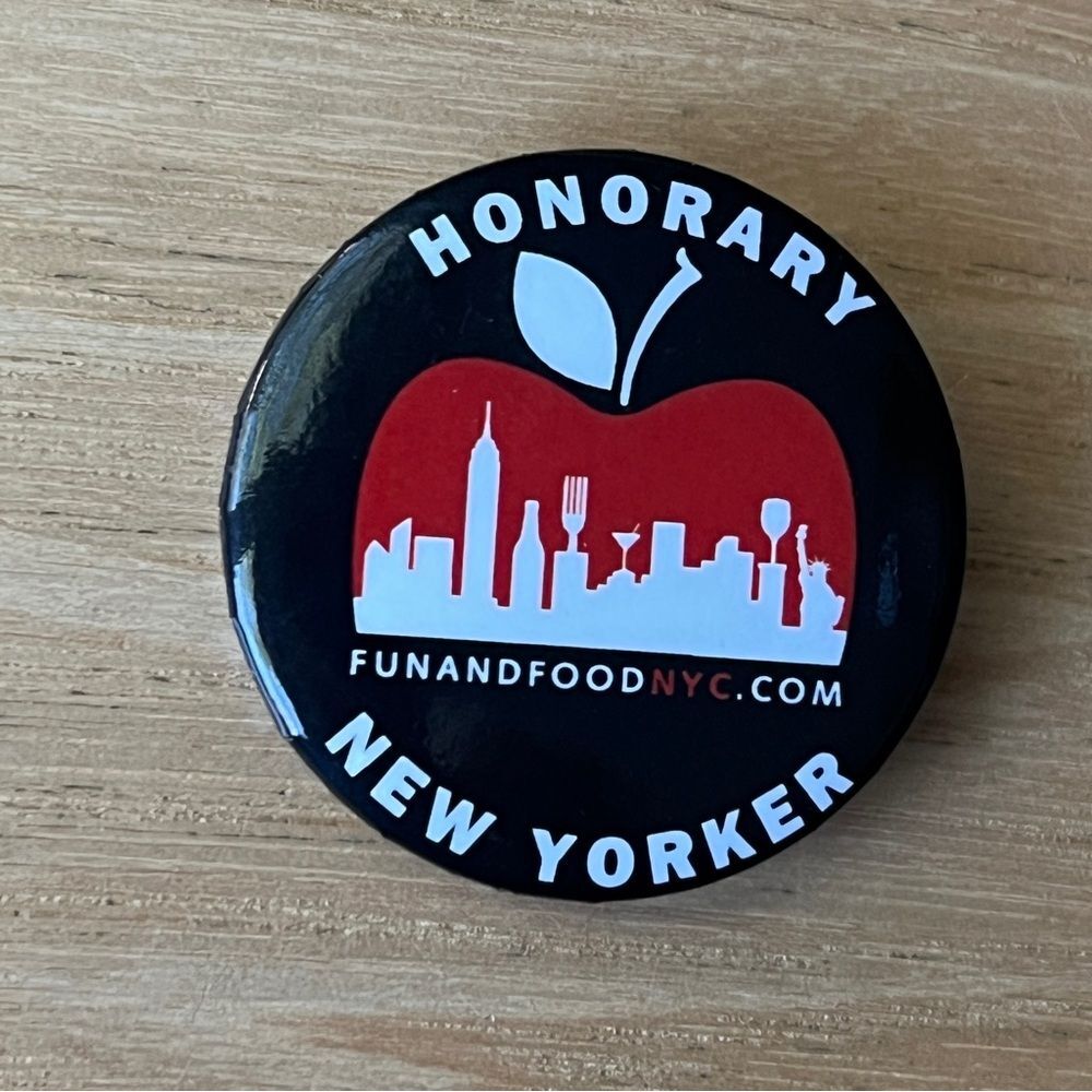 Honorary New Yorker New York FunAndFoodNyc.Com Pin